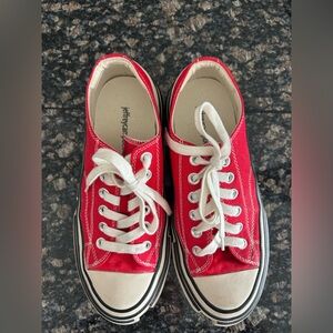 Jeffrey Campbell Red and White Sneakers Classic Style